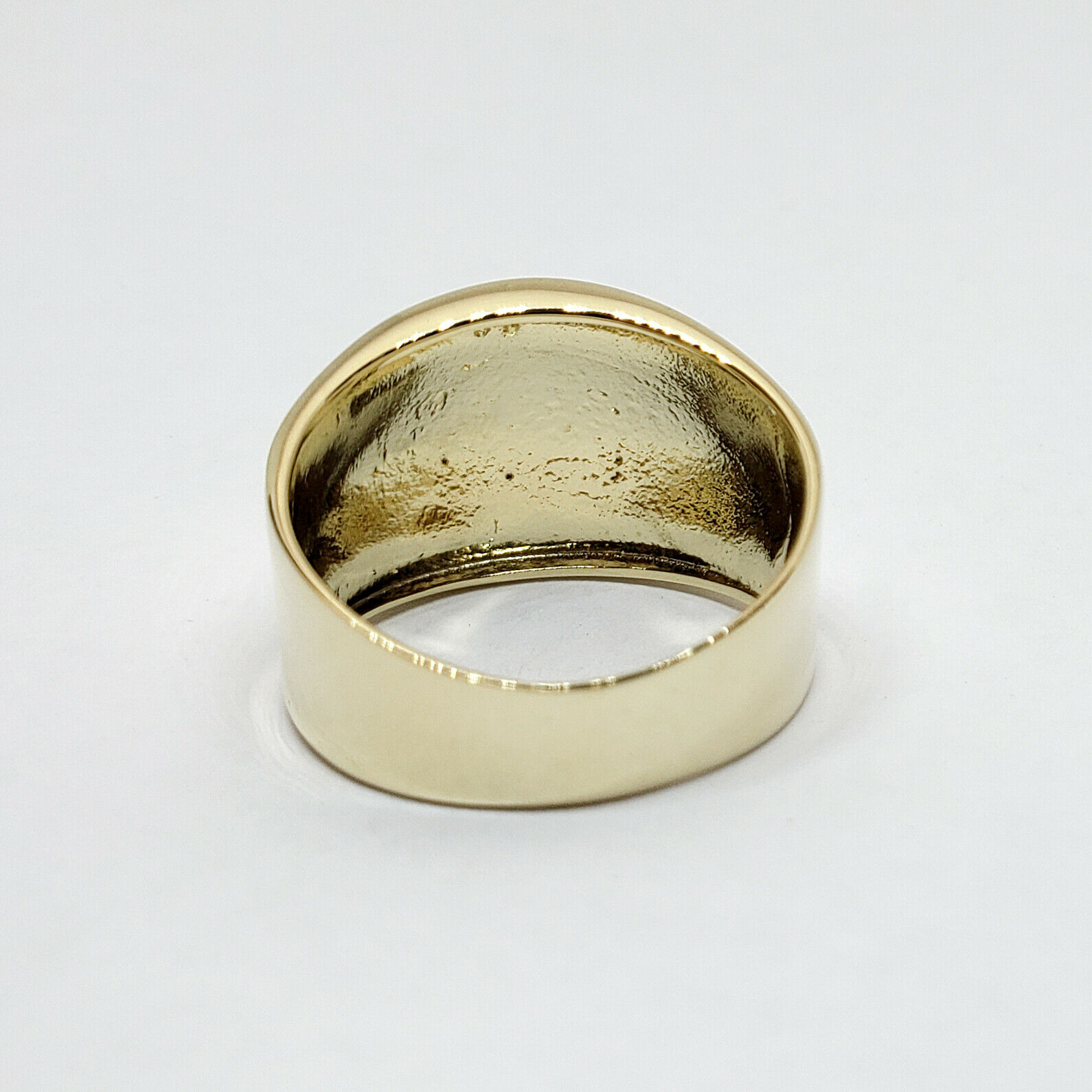 Solid 10K Yellow Gold Cigar Ring, Gold Dome Ring 13mm Sizes 5 - 12 ...