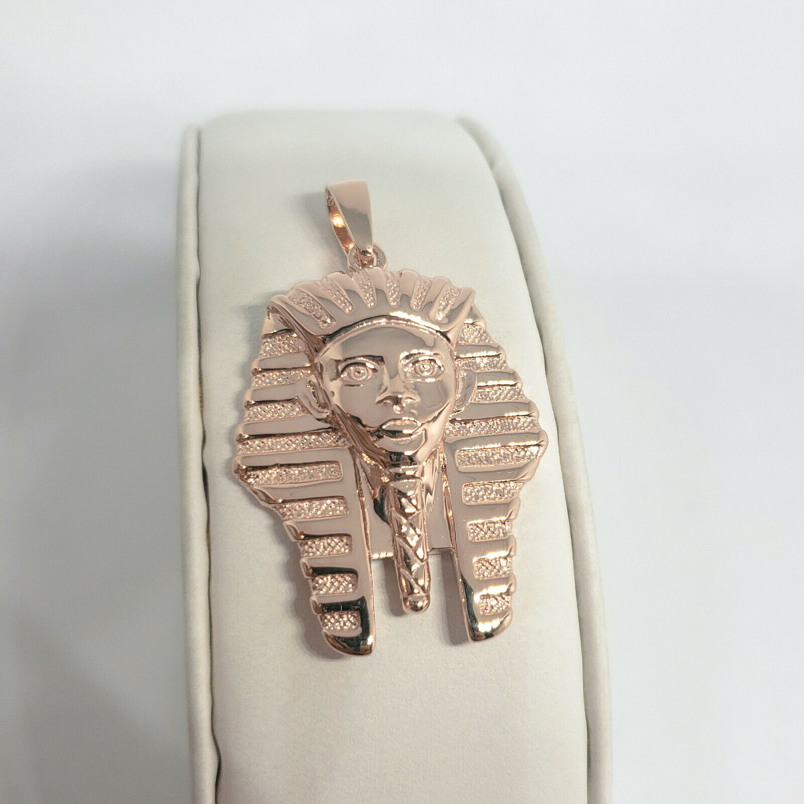 Solid 14K Rose Gold King Tut Pendant 