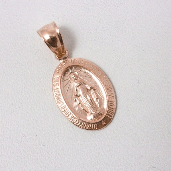 14K Gold Miraculous Medal Necklace 