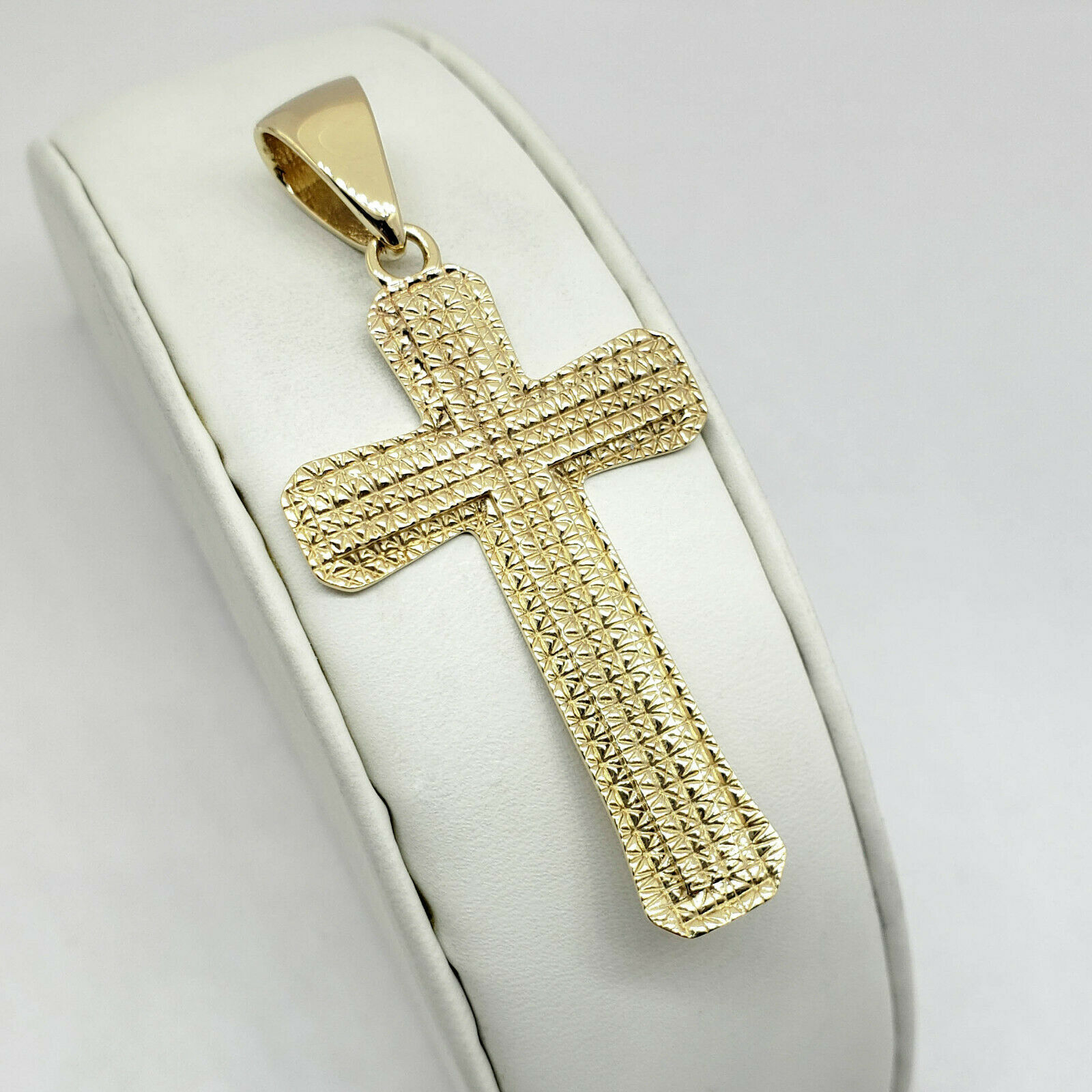 Solid 14K Yellow Gold Cross Pendant 