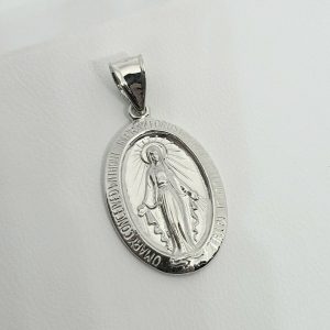 10k white gold miraculous medal virgin mary pendant 1 catholic