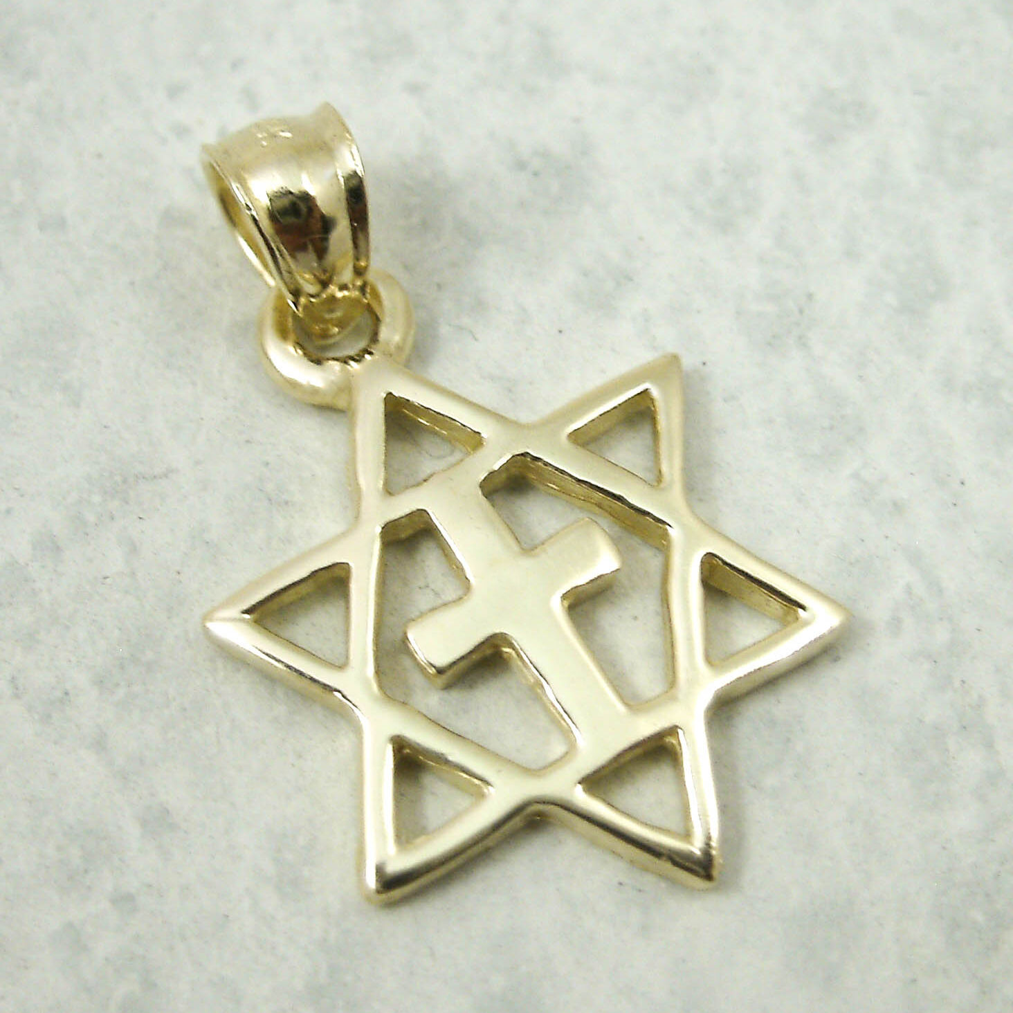 Solid 10K Yellow Gold Messianic Star of 