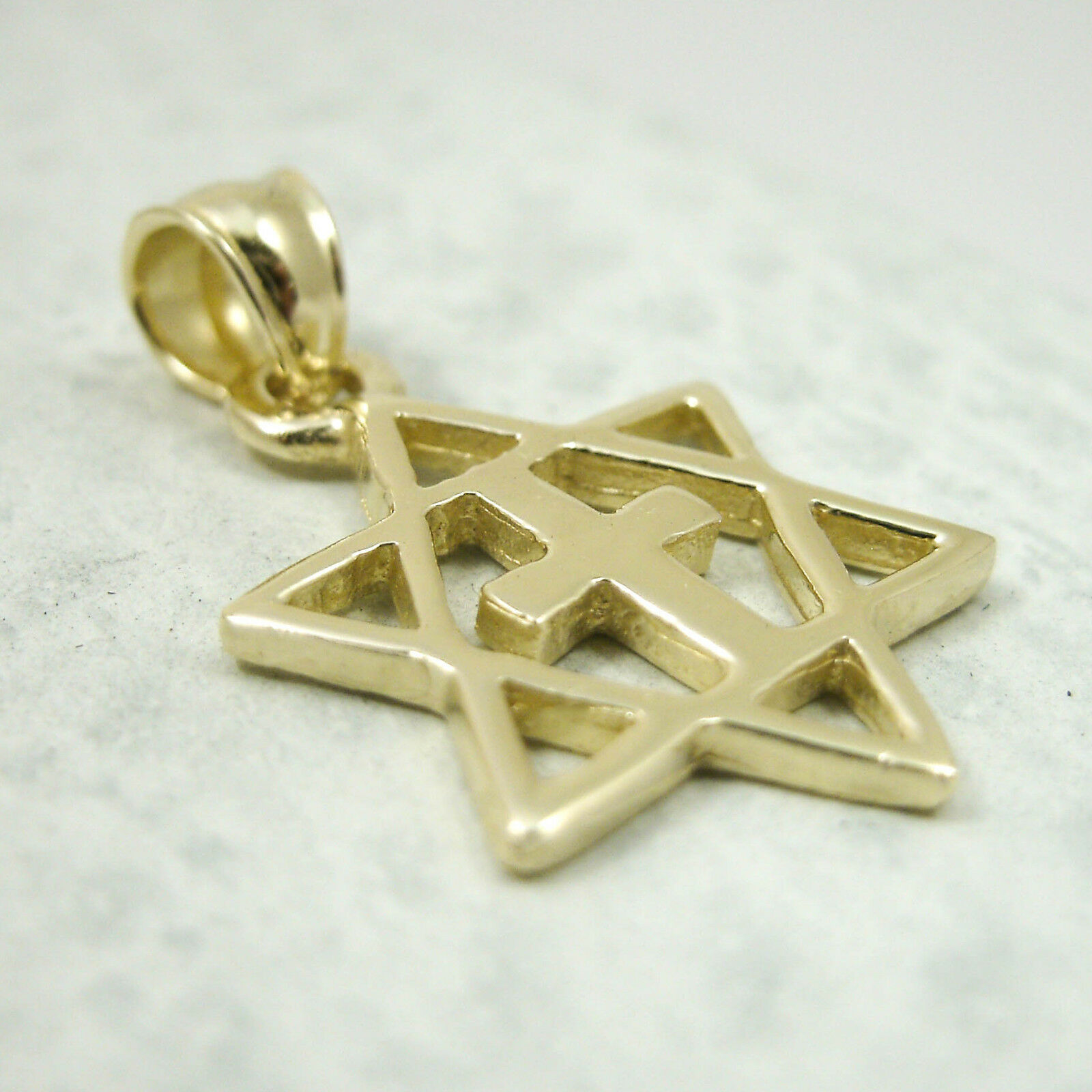 Solid 10K Yellow Gold Messianic Star of 