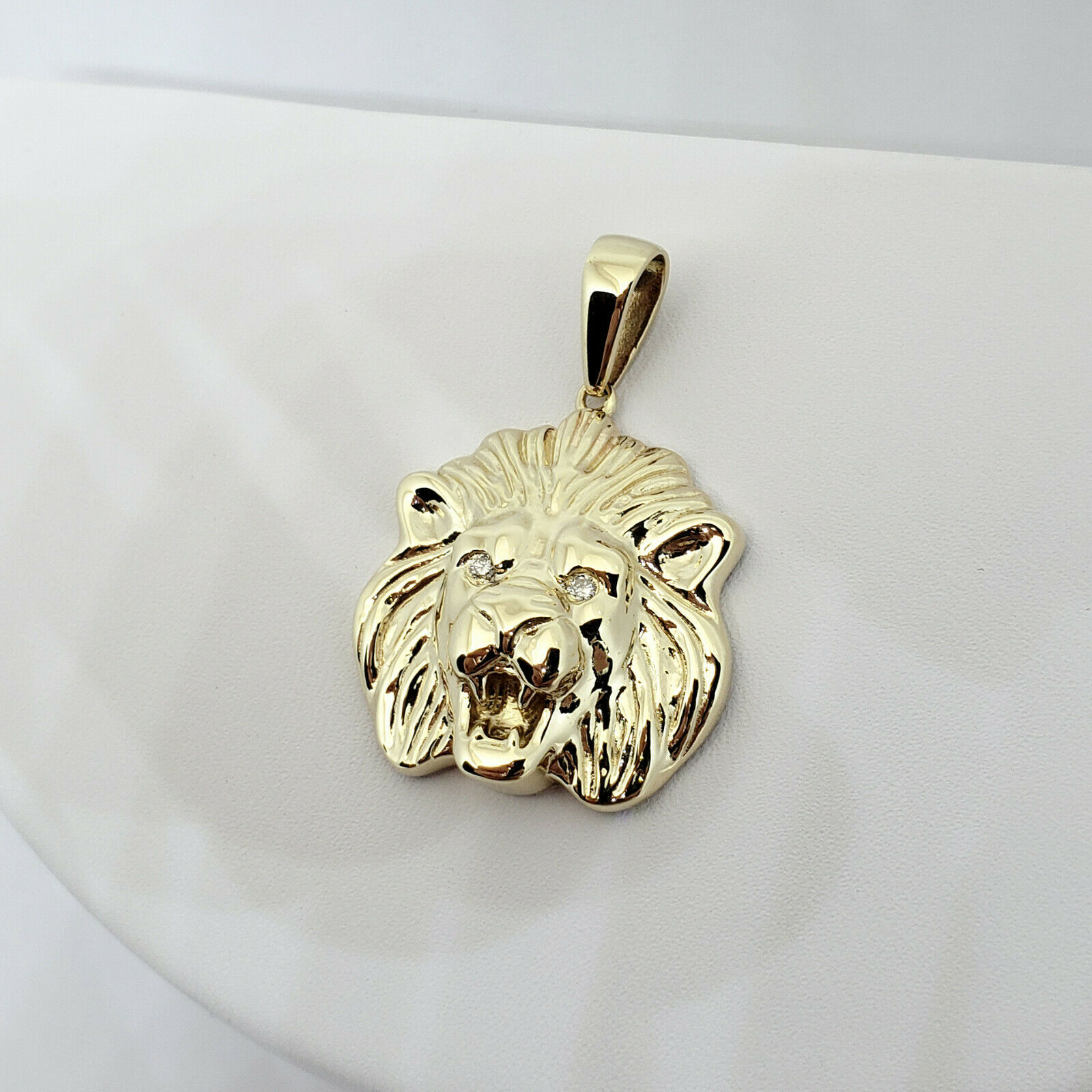 Solid 10K Yellow Gold Lion Pendant For 