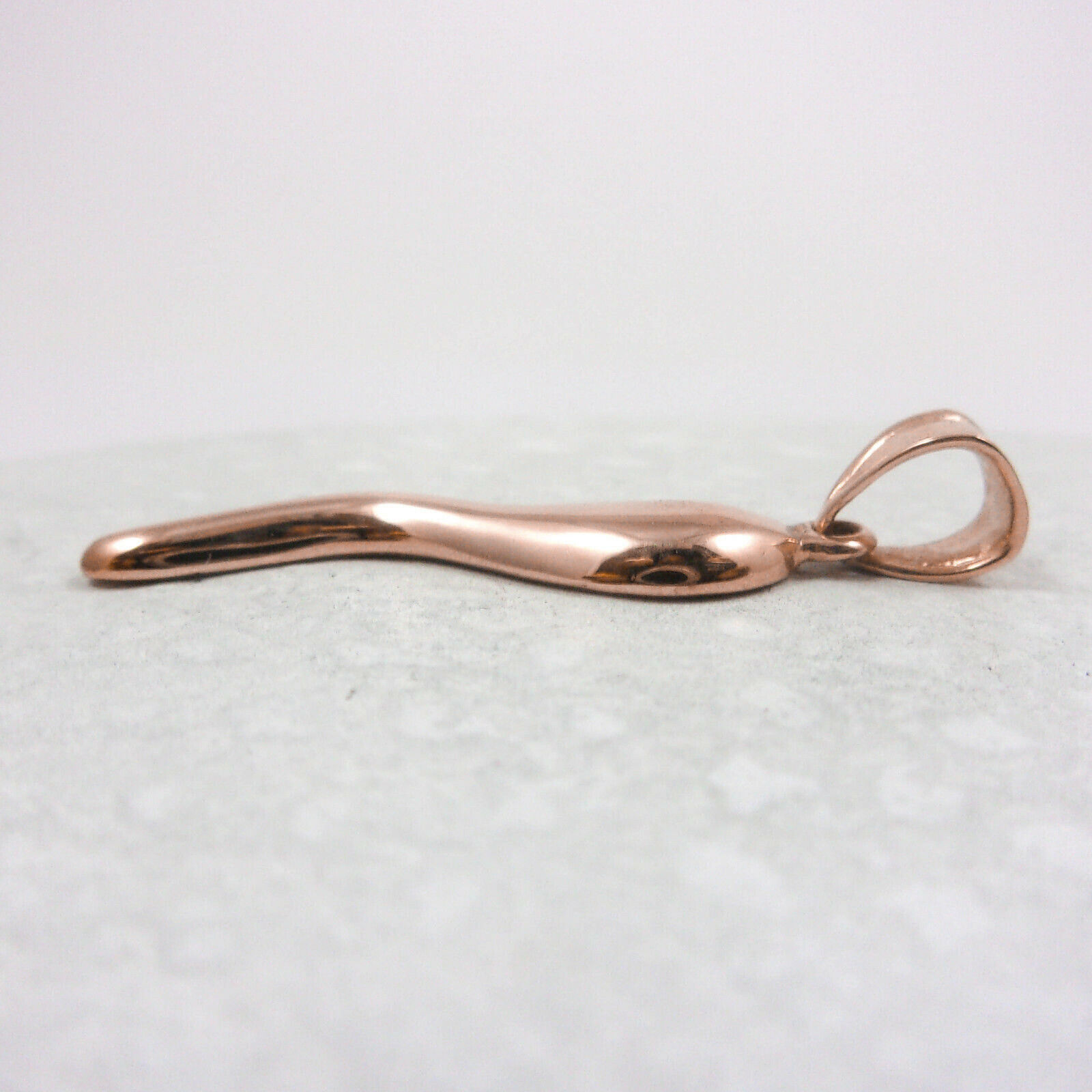 14K Rose Gold Italian Horn Pendant 
