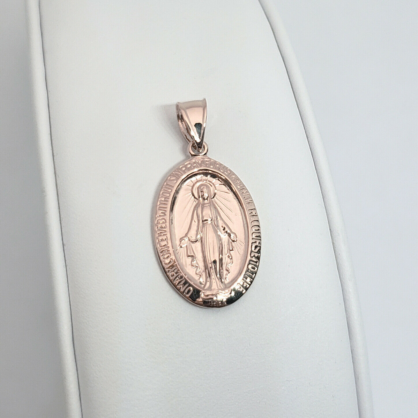 Solid 14K Rose Gold Miraculous Medal 