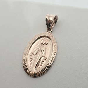 14k rose gold miraculous medal virgin mary pendant 1 Catholic