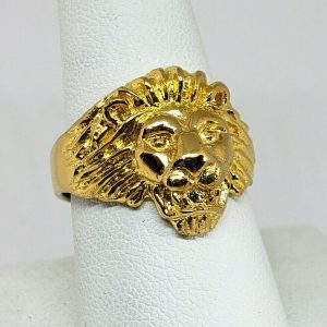 24k lion head ring gold