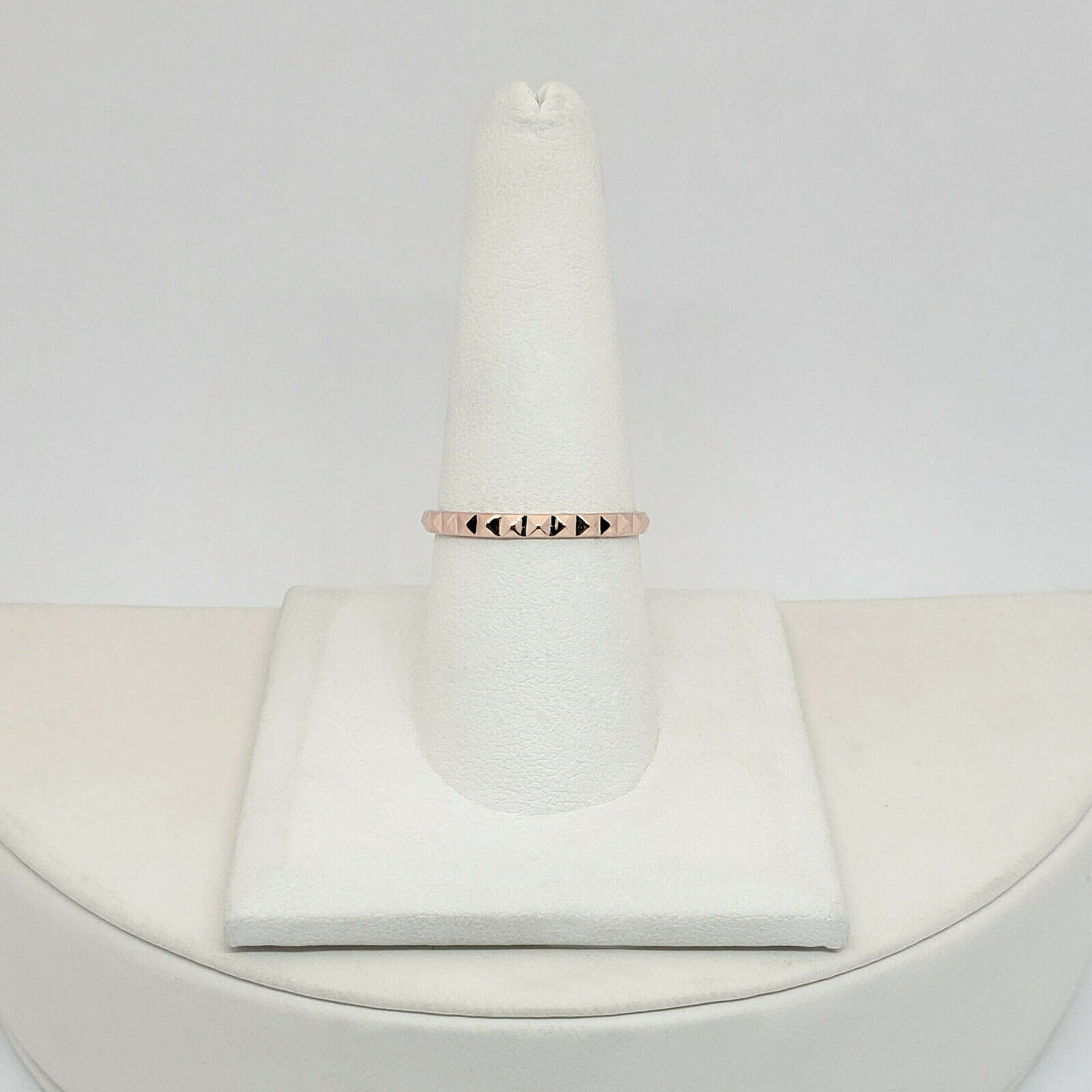 Details about   Solid 10K Women's Rose Gold Ring 2mm  Size 1-12 Midi Studded Stacking Ring