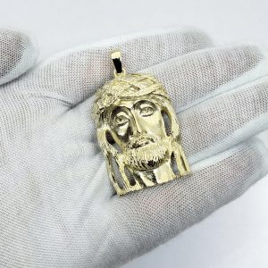 10k yellow gold heavy jesus piece gold piece pendant