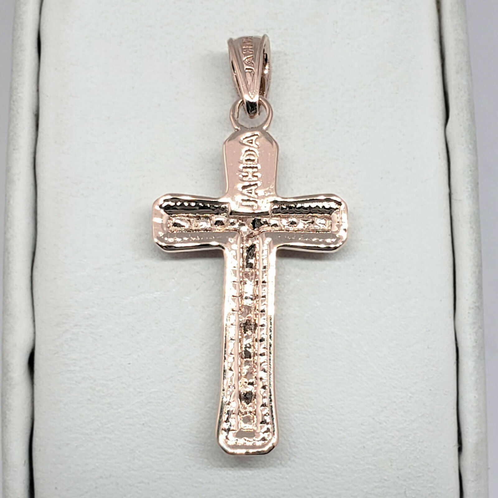 14K ROSE GOLD MENS NUGGET CROSS, Mens 